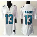 Women's Miami Dolphins #13 Dan Marino White Road NFL Nike Game Jersey