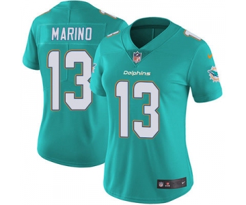 Women's Nike Dolphins #13 Dan Marino Aqua Green Team Color Stitched NFL Vapor Untouchable Limited Jersey