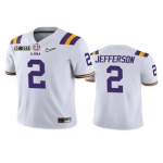 Youth LSU Tigers #2 Justin Jefferson White 2020 National Championship Game Jersey
