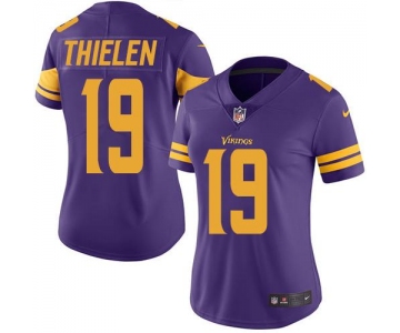 Nike Vikings #19 Adam Thielen Purple Women's Stitched NFL Limited Rush Jersey