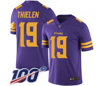 Vikings #19 Adam Thielen Purple Men's Stitched Football Limited Rush 100th Season Jersey