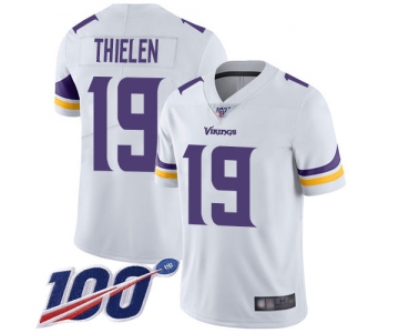 Vikings #19 Adam Thielen White Men's Stitched Football 100th Season Vapor Limited Jersey