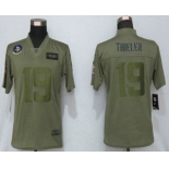 Women's Minnesota Vikings #19 Adam Thielen NEW Olive 2019 Salute To Service Stitched NFL Nike Limited Jersey