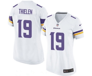 Women's Minnesota Vikings #19 Adam Thielen White Road Stitched NFL Nike Game Jersey