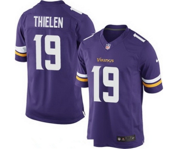 Youth Minnesota Vikings #19 Adam Thielen Purple Team Color Stitched NFL Nike Game Jersey