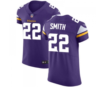 Men's Nike Minnesota Vikings #22 Harrison Smith Purple Team Color Stitched NFL Vapor Untouchable Elite Jersey