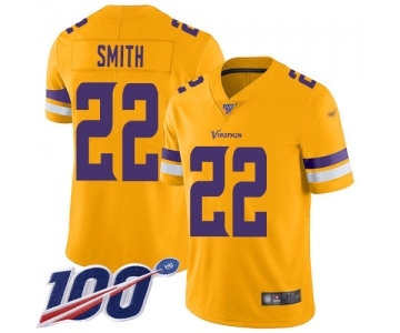 Nike Vikings #22 Harrison Smith Gold Men's Stitched NFL Limited Inverted Legend 100th Season Jersey