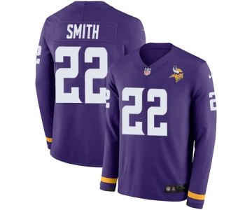 Nike Vikings 22 Harrison Smith Purple Team Color Men's Stitched NFL Limited Therma Long Sleeve Jersey