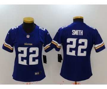 Womens Minnesota Vikings #22 Harrison Smith Purple 2017 Vapor Untouchable Stitched NFL Nike Limited Jersey