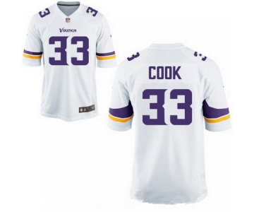 Men's 2017 NFL Draft Minnesota Vikings #33 Dalvin Cook White Road Stitched NFL Nike Elite Jersey