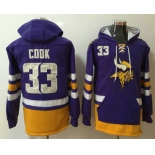 Men's Minnesota Vikings #33 Dalvin Cook NEW Purple Pocket Stitched NFL Pullover Hoodie