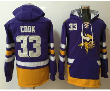 Men's Minnesota Vikings #33 Dalvin Cook NEW Purple Pocket Stitched NFL Pullover Hoodie