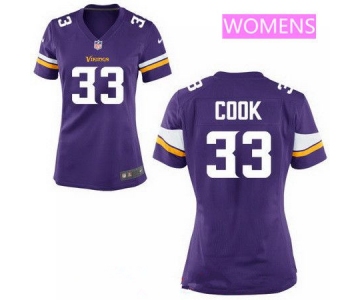 Women's 2017 NFL Draft Minnesota Vikings #33 Dalvin Cook Purple Team Color Stitched NFL Nike Game Jersey