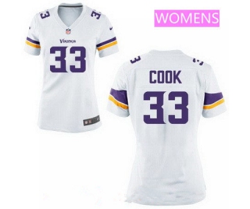 Women's 2017 NFL Draft Minnesota Vikings #33 Dalvin Cook White Road Stitched NFL Nike Game Jersey