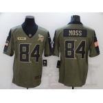 Men's Minnesota Vikings #84 Randy Moss Nike Olive 2021 Salute To Service Retired Player Limited Jersey