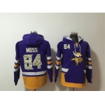Men's Minnesota Vikings #84 Randy Moss Purple Ageless Must-Have Lace-Up Pullover Hoodie