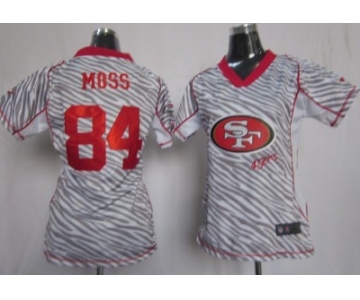 Nike San Francisco 49ers #84 Randy Moss 2012 Womens Zebra Fashion Jersey