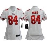 Nike San Francisco 49ers #84 Randy Moss White Game Womens Jersey
