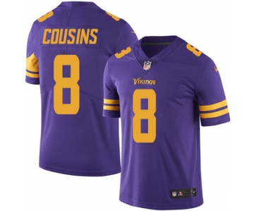 Nike Minnesota Vikings #8 Kirk Cousins Purple Men's Stitched NFL Limited Rush Jersey