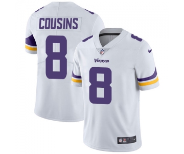 Nike Minnesota Vikings #8 Kirk Cousins White Men's Stitched NFL Vapor Untouchable Limited Jersey