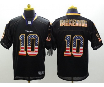 Nike Minnesota Vikings #10 Fran Tarkenton 2014 USA Flag Fashion Black Elite Jersey