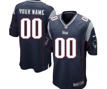 Kids' Nike New England Patriots Customized Blue Game Jersey