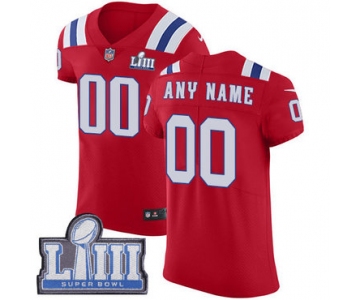 Men's Customized New England Patriots Vapor Untouchable Super Bowl LIII Bound Elite Red Nike NFL Alternate Jersey