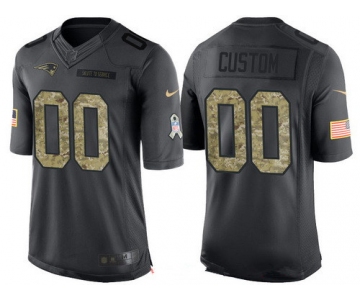 Men's New England Patriots Custom Anthracite Camo 2016 Salute To Service Veterans Day NFL Nike Limited Jersey