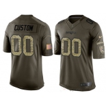 Men's New England Patriots Custom Olive Camo Salute To Service Veterans Day NFL Nike Limited Jersey