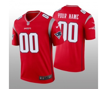 Men's New England Patriots Custom Red Inverted Legend Jersey