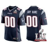 Men's New England Patriots Navy Blue 2017 Super Bowl LI NFL Nike Custom Game Jersey