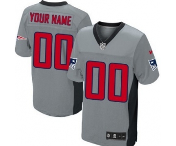 Men's Nike New England Patriots Customized Gray Shadow Elite Jersey