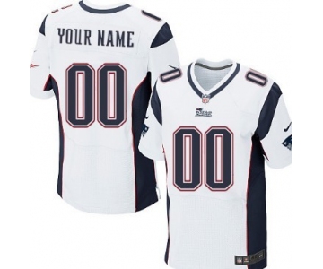 Men's Nike New England Patriots Customized White Elite Jersey