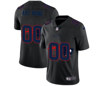 New England Patriots Custom Men's Nike Team Logo Dual Overlap Limited NFL Jersey Black
