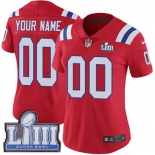Women's Customized New England Patriots Vapor Untouchable Super Bowl LIII Bound Limited Red Nike NFL AlternateJersey