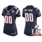 Women's New England Patriots Navy Blue 2017 Super Bowl LI NFL Nike Custom Game Jersey