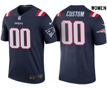 Women's New England Patriots Navy Custom Color Rush Legend NFL Nike Limited Jersey