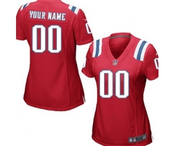 Women's Nike New England Patriots Customized Red Limited Jersey