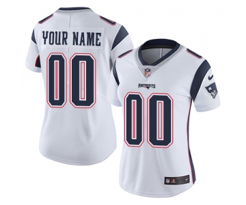 Women's Nike New England Patriots Road White Customized Vapor Untouchable Limited NFL Jersey