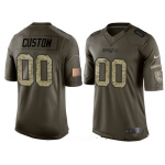 Youth New England Patriots Custom Olive Camo Salute To Service Veterans Day NFL Nike Limited Jersey