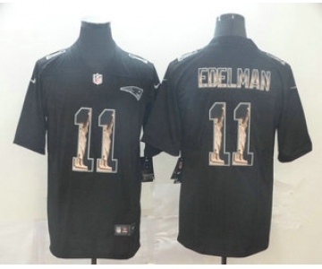 Men's New England Patriots #11 Julian Edelman 2019 Black Statue Of Liberty Stitched NFL Nike Limited Jersey