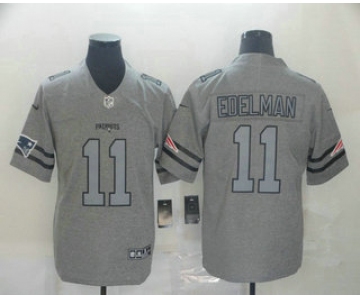Men's New England Patriots #11 Julian Edelman 2019 Gray Gridiron Vapor Untouchable Stitched NFL Nike Limited Jersey
