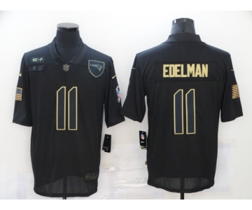 Men's New England Patriots #11 Julian Edelman Black 2020 Salute To Service Stitched NFL Nike Limited Jersey