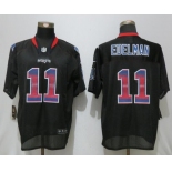 Men's New England Patriots #11 Julian Edelman Black Strobe Stitched NFL Nike Fashion Jersey