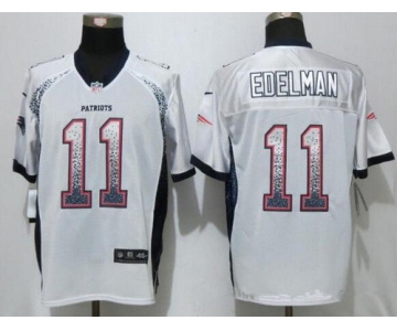 Men's New England Patriots #11 Julian Edelman White Drift Stitched NFL Nike Fashion Jersey