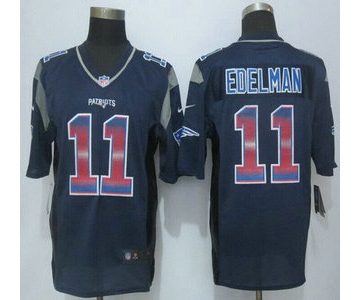 New England Patriots #11 Julian Edelman Navy Blue Strobe 2015 NFL Nike Fashion Jersey