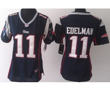 Nike New England Patriots #11 Julian Edelman Blue Game Womens Jersey