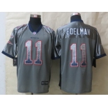 Nike New England Patriots #11 Julian Edelman Drift Fashion Gray Elite Jersey