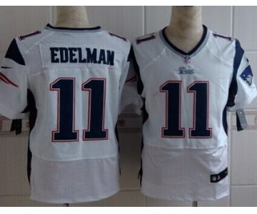 Nike New England Patriots #11 Julian Edelman White Elite Jersey