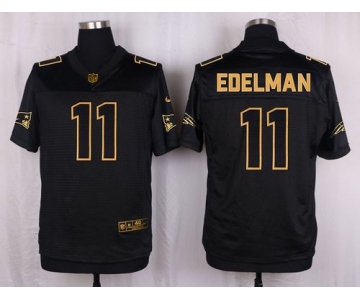 Nike Patriots #11 Julian Edelman Black Men's Stitched NFL Elite Pro Line Gold Collection Jersey